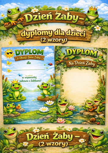 DZIEŃ ŻABY DYPLOMY 2 WZORY 