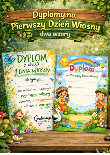 DYPLOMY NA 1 DZIEŃ WIOSNY 2 WZORY  