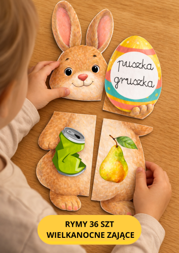 WIELKANOCNE ZAJĄCE RYMY 36 SZTUK