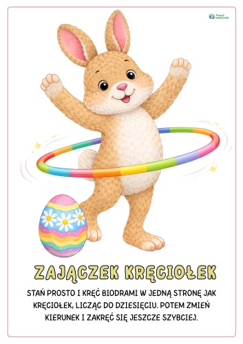 KARTY RUCHOWE WIELKANOCNE ZAJĄCE 18 SZTUK