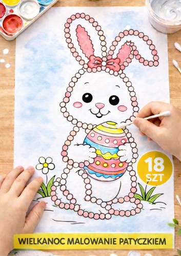 WIELKANOCNE MALOWANIE PATYCZKIEM 18 SZTUK