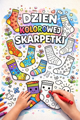 DZIEŃ SKARPETKI  KOLOROWANKA XXL 16 STRON