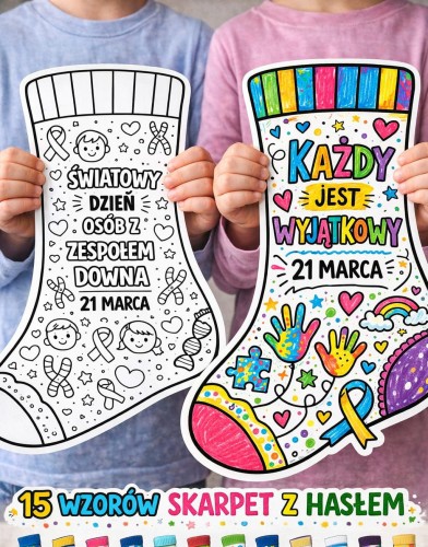 DZIEŃ SKARPETKI PRACA PLASTYCZNA 15 WZORÓW