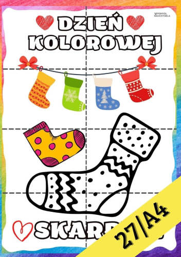 DZIEŃ SKARPETKI- PRACA PLASTYCZNA Z WYCINANIEM 27/A4