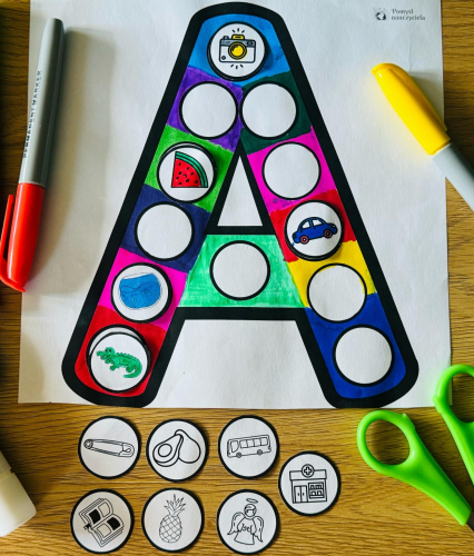 ALFABET WYCINANKA CZARNO-BIAŁA 22 STRONY 