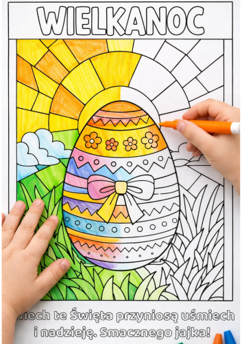WITRAŻ KOLOROWANKA XXL WIELKANOC Z PISANKĄ 16 STRON 