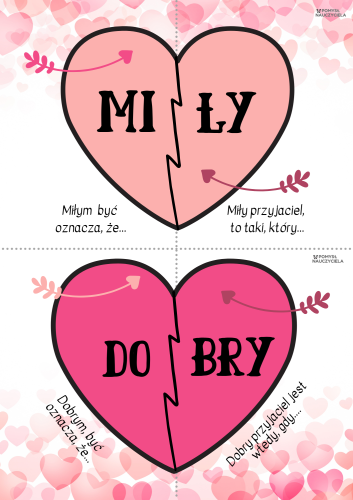 POŁÓWKA SERCA ŁĄCZENIE W PARY WZBOGACANIE SŁOWNICTWA