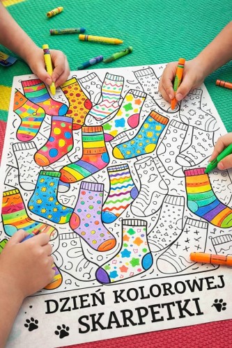 DZIEŃ KOLOROWEJ SKARPETKI KOLOROWANKA XXL 16 STRON
