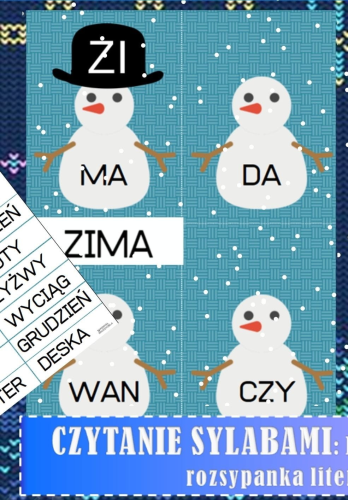 BAŁWANKI I KAPELUSZE DOBIERANIE SYLAB, CZYTANIE 13 STRON 