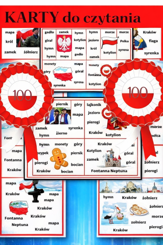 KARTY DO CZYTANIA POLSKA - 24 KARTY