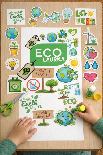DZIEŃ ZIEMI ECO LAURKA -  PRACA PLASTYCZNA Z WYCINANIEM 19/A4 