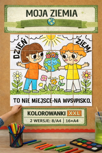 KOLOROWANKA XXL DZIEŃ ZIEMI I DZIECI - 8/A4, 16/A4