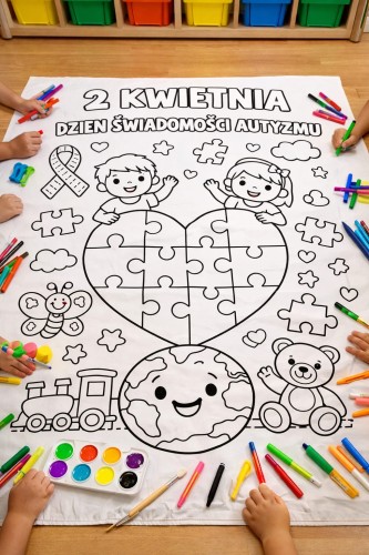 KOLOROWANKA XXL DZIEŃ ŚWIADOMOŚCI AUTYZMU 16 STRON