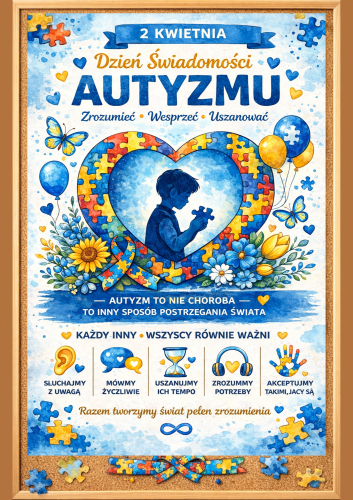 DZIEŃ ŚWIADOMOŚCI AUTYZMU PLAKAT A4/A3