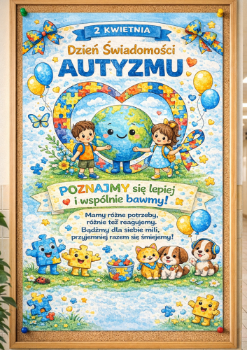 DZIEŃ ŚWIADOMOŚCI AUTYZMU PLAKAT A4/A3