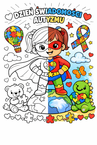 KOLOROWANKA XXL DZIEŃ ŚWIADOMOŚCI AUTYZMU 16 STRON