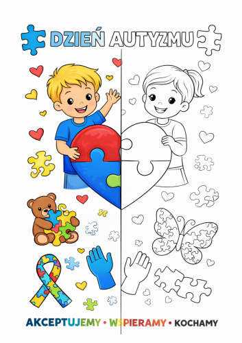 DZIEŃ AUTYZMU KOLOROWANKA XXL 16 STRON 