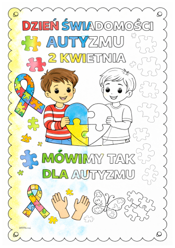 DZIEŃ AUTYZMU KOLOROWANKA XXL 16 STRON  