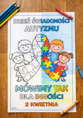 DZIEŃ AUTYZMU KOLOROWANKA XXL 16 STRON    