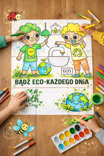 DZIEŃ ZIEMI KOLOROWANKA XXL BĄDŻ ECKO KAŻDEGO DNIA - DWIE WERSJE 8,16 STRON 