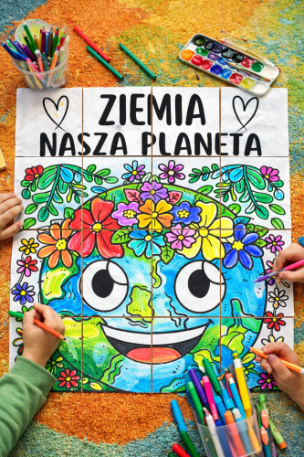 DZIEŃ ZIEMI NASZA PLANETA KOLOROWANKA XXL KOLOROWANKI XXL 2 WERSJE: 8/A4, 16/A4   
