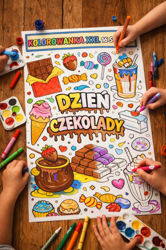 DZIEŃ CZEKOLADY KOLOROWANKI XXL 16 STRON 