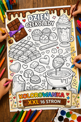 DZIEŃ CZEKOLADY KOLOROWANKI XXL 16 STRON  