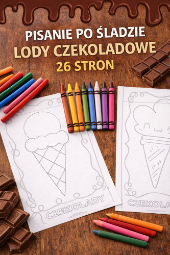 PISANIE PO ŚLADZIE LODY CZEKOLADOWE