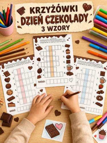 KRZYŻÓWKI DZIEŃ CZEKOLADY 3 WZORY
