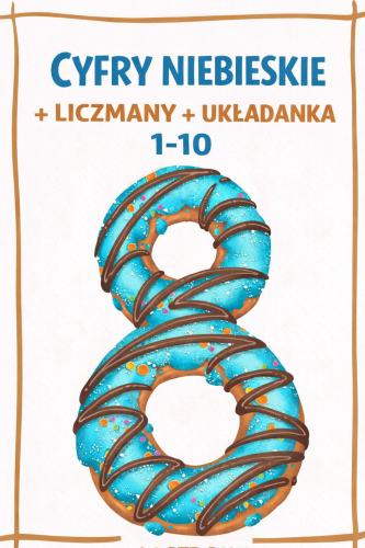 CYFRY NIEBIESKIE+ LICZMANY + UKŁADANKA 14 STRON 