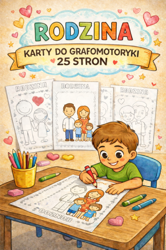 RODZINA KARTY DO GRAFOMOTORYKI 25 STRON 