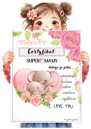 CERTYFIKAT SUPERMAMY DWUSTRONNY  DO ODBICIA RĄCAKI - 7 WZORÓW + 7 X DRUGA STRONA - 14 STRON 