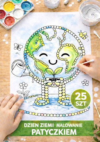 DZIEŃ ZIEMI MALOWANIE PATYCZKIEM 25 SZTUK
