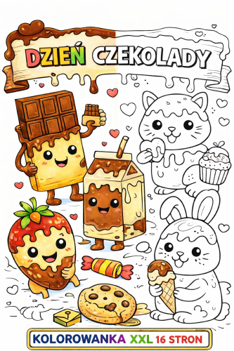 DZIEŃ CZEKOLADY - KOLOROWANKI XXL   16 STRON 