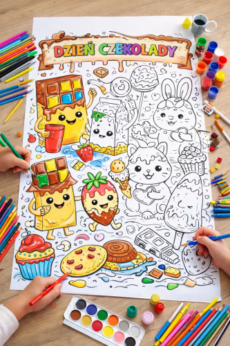 DZIEŃ CZEKOLADY - KOLOROWANKI XXL   16 STRON  