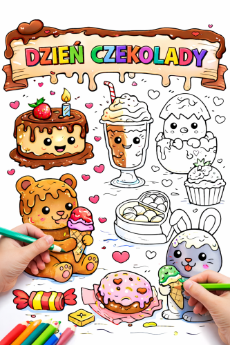DZIEŃ CZEKOLADY - KOLOROWANKI XXL   16 STRON