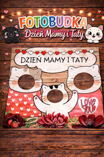 DZIEŃ MAMY I TATY FOTOBUDKA RÓŻOWE KOTY - 16 STRON 