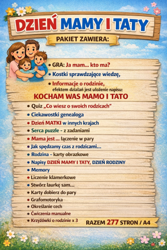 PAKIET DZIEŃ MAMY I TATY I RODZINY  XXL- 277 STRON 