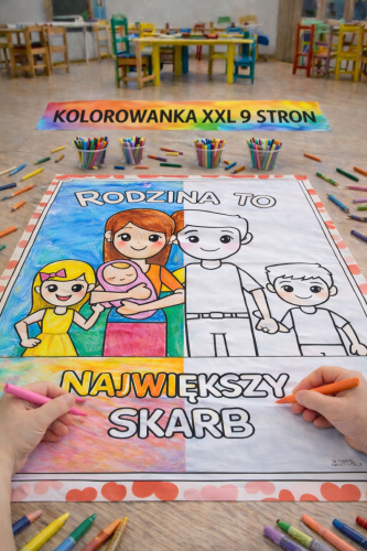 RODZINA TO NAJWIEKSZY SKARB KOLOROWANKA XXL 9 STRON 