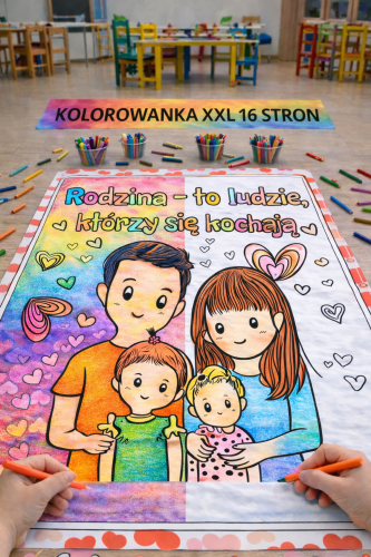 DZIEŃ MAMY I TATY RODZINA - KOLOROWANKA XXL 16 STRON A4 
