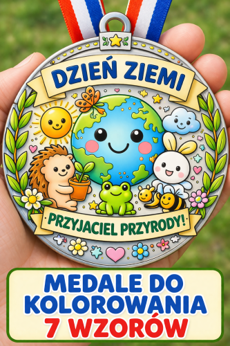 DZIEŃ ZIEMI |MEDALE DO KOLORWANIA 7 WZORÓW