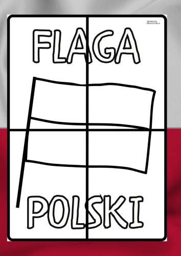 POLSKA  KOLOROWANKA 4 STRONY FLAGA POLSKI