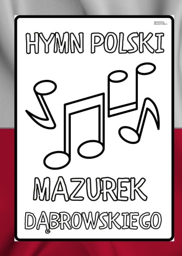 POLSKA  KOLOROWANKA 4 STRONY HYMN POLSKI