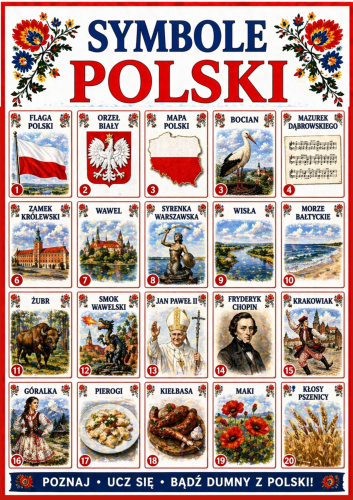 SYMBOLE POLSKI KARTY INFORMACYJNO OBRAZKOWE 21 STRON  