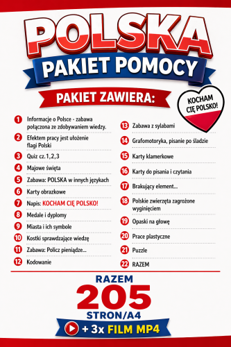 PAKIET POLSKA  XXL + WIEDZA W PIGUŁCE + PREZENTACJA - 205 STRON/A4 + 3x FILM MP4