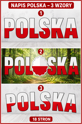 NAPIS POLSKA - 3 WZORY 