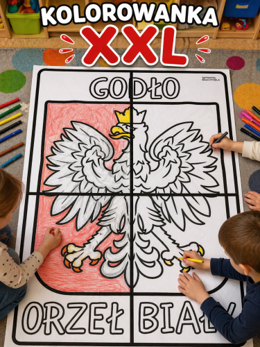 POLSKA  KOLOROWANKA 4 STRONY GODŁO POLSKI
