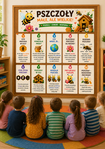 PLANSZE EDUKACYJNE 10 CIEKAWOSTEK O PSZCZOŁACH 