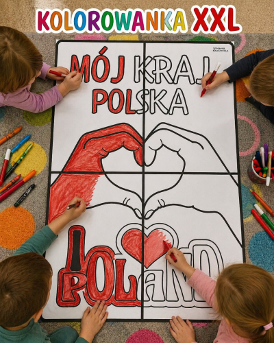 POLSKA  KOLOROWANKA XXL 4 STRONY MÓJ KRAJ POLSKA