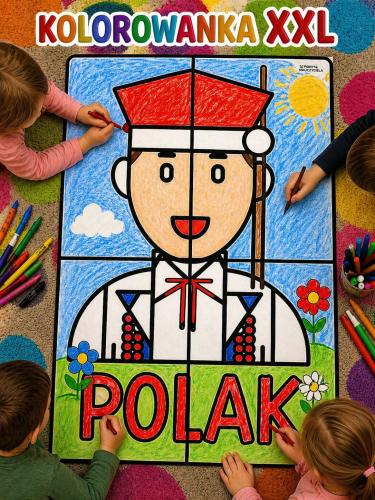 POLSKA  KOLOROWANKA XXL 4 STRONY  POLAK
